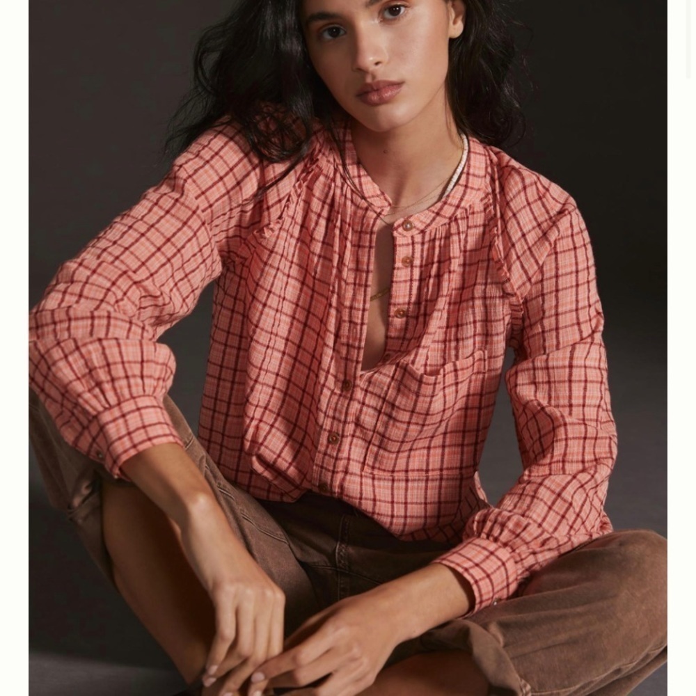 - Pilcro By Anthropologie Plaid Button Down Shirt